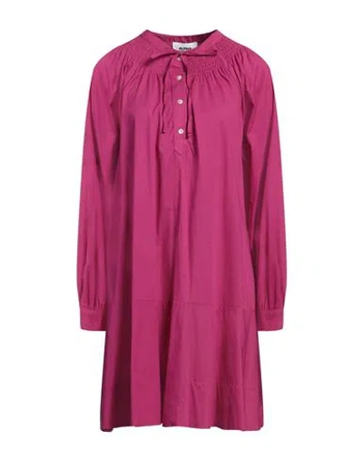 ALPHA STUDIO ALPHA STUDIO WOMAN MINI DRESS MAGENTA SIZE 6 COTTON, ELASTANE