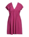 Alpha Studio Shirred Mini Dress In Purple