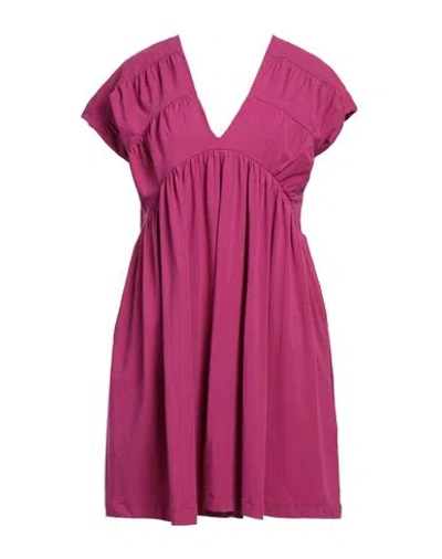 ALPHA STUDIO ALPHA STUDIO WOMAN MINI DRESS MAUVE SIZE 6 COTTON, ELASTANE