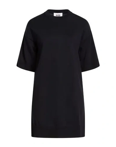 Alpha Studio Woman Mini Dress Midnight Blue Size 10 Cotton