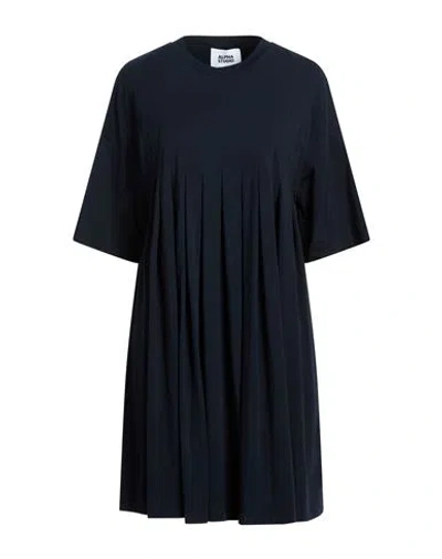 Alpha Studio Woman Mini Dress Midnight Blue Size 10 Cotton, Elastane