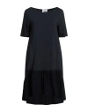 Alpha Studio Woman Mini Dress Midnight Blue Size 6 Cotton, Elastane