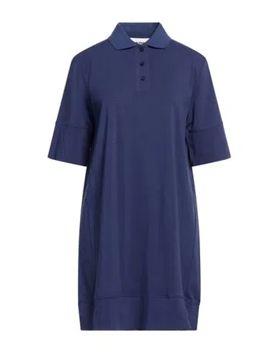 Alpha Studio Woman Mini Dress Navy Size 10 Cotton, Elastane In Blue