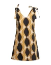 Alpha Studio Woman Mini Dress Ocher Size 8 Cotton In Yellow
