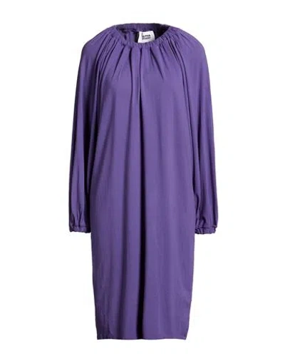 Alpha Studio Woman Mini Dress Purple Size 10 Cotton, Elastane In Blue