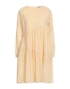 Alpha Studio Woman Short Dress Sand Size 6 Cotton In Beige