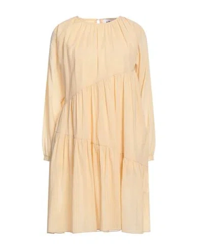 Alpha Studio Woman Short Dress Sand Size 6 Cotton In Beige