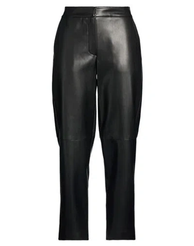 Alpha Studio Woman Pants Black Size 12 Polyester, Polyurethane Resin