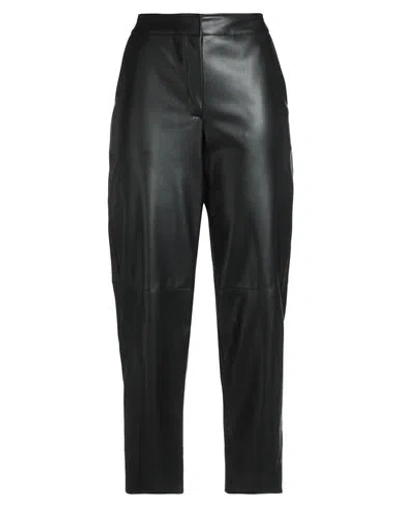 Alpha Studio Woman Pants Black Size 12 Polyurethane Resin, Polyester