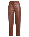 Alpha Studio Woman Pants Brown Size 12 Polyurethane Resin, Polyester
