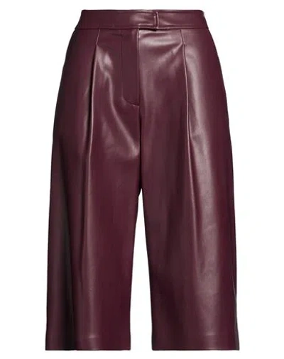 Alpha Studio Woman Pants Burgundy Size 12 Polyester, Polyurethane Resin In Brown