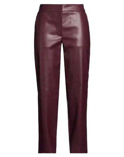 Alpha Studio Woman Pants Burgundy Size 8 Polyester, Polyurethane Resin In Brown