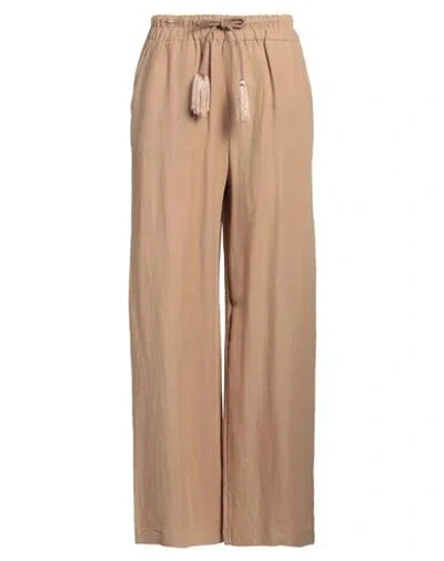Alpha Studio Woman Pants Camel Size 8 Linen, Viscose In Beige