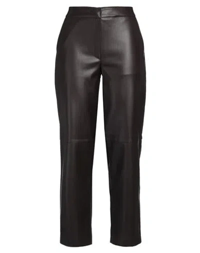 Alpha Studio Woman Pants Dark Brown Size 6 Polyester, Polyurethane Resin In Brown