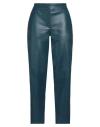 Alpha Studio Woman Pants Deep Teal Size 12 Polyester, Polyurethane Resin In Green