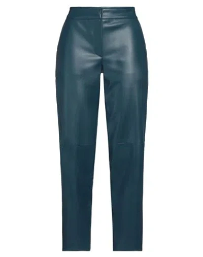 Alpha Studio Woman Pants Deep Teal Size 12 Polyester, Polyurethane Resin In Green
