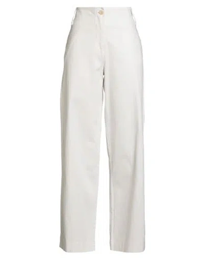 Alpha Studio Woman Pants Ivory Size 2 Cotton, Elastane In Multi
