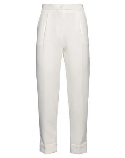 Alpha Studio Woman Pants Ivory Size 8 Polyester, Elastane In White