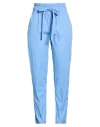 Alpha Studio Woman Pants Light Blue Size 8 Cotton, Elastane In Blue