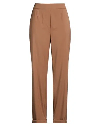 Alpha Studio Woman Pants Light Brown Size 8 Polyester, Viscose, Elastane