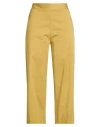 Alpha Studio Woman Pants Mustard Size 8 Cotton, Elastane In Yellow