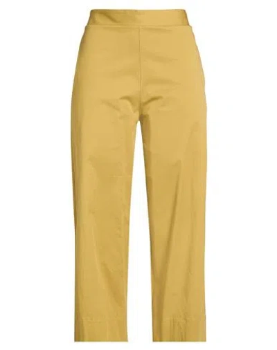Alpha Studio Woman Pants Mustard Size 8 Cotton, Elastane In Yellow