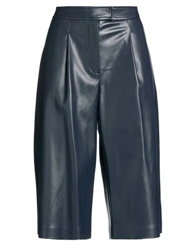 Alpha Studio Woman Pants Navy Size 2 Polyester, Polyurethane Resin In Blue