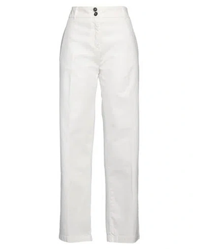 Alpha Studio Woman Pants Off White Size 14 Cotton, Elastane