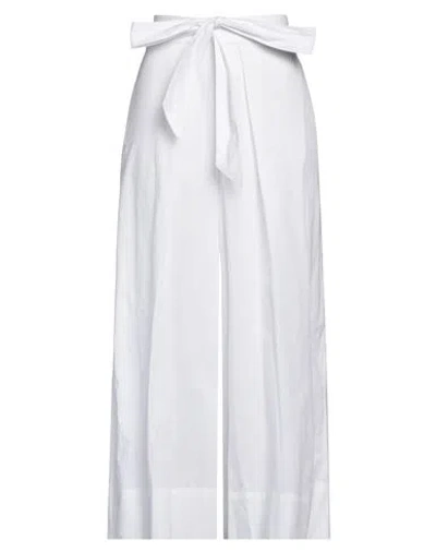 Alpha Studio Woman Pants Off White Size 6 Cotton, Elastane