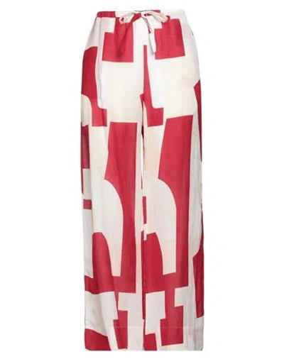 Alpha Studio Woman Pants Red Size 10 Viscose, Linen
