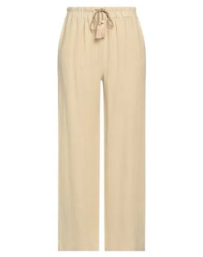 Alpha Studio Woman Pants Sand Size 10 Linen, Viscose In Beige