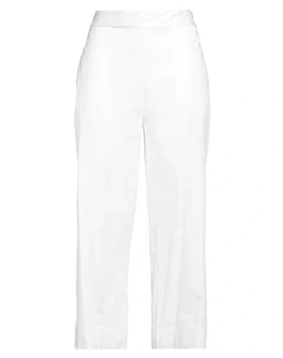 Alpha Studio Woman Pants White Size 12 Cotton, Elastane