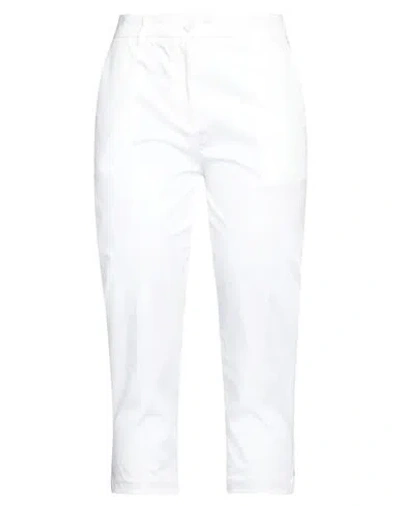 Alpha Studio Woman Pants White Size 12 Cotton, Elastane