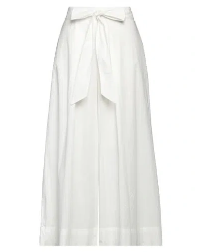 Alpha Studio Woman Pants White Size 8 Cotton, Elastane