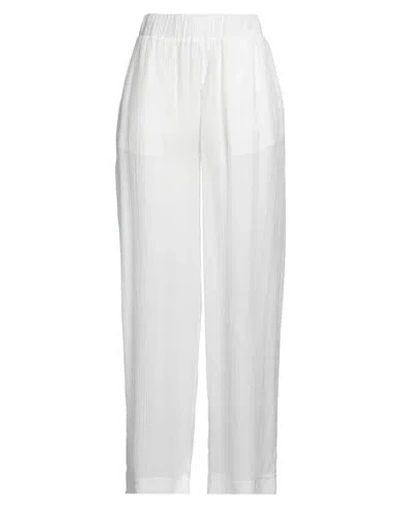 Alpha Studio Woman Pants White Size 10 Tencel, Polyester
