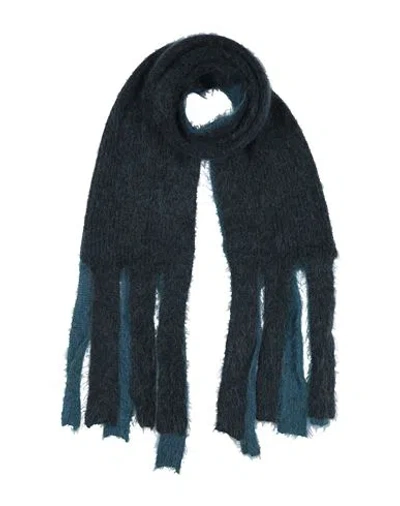 Alpha Studio Woman Scarf Deep Teal Size - Mohair Wool, Polyamide In Green