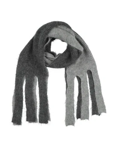 Alpha Studio Woman Scarf Grey Size - Mohair Wool, Polyamide In Green