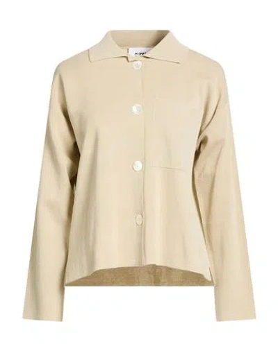 Alpha Studio Woman Shirt Beige Size 12 Cotton, Polyamide In Neutral