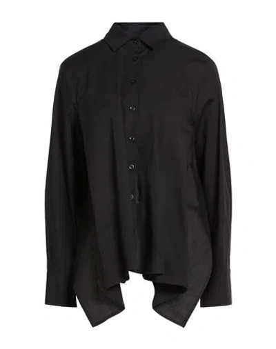 Alpha Studio Woman Shirt Black Size 12 Cotton, Elastane