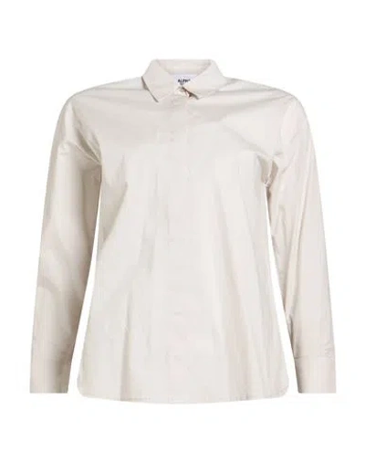 Alpha Studio Woman Shirt Cream Size 2 Cotton, Elastane In Gray