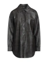 Alpha Studio Woman Shirt Dark Brown Size 10 Polyurethane Resin