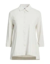Alpha Studio Woman Shirt Light Grey Size 4 Cotton, Elastane In Gray