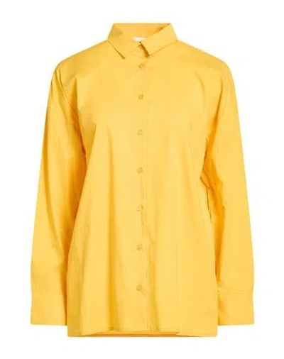 Alpha Studio Woman Shirt Marigold Size 8 Cotton, Elastane In Yellow