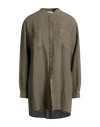 Alpha Studio Woman Shirt Military Green Size 10 Linen In Green