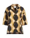 Alpha Studio Woman Shirt Mustard Size 8 Cotton In Yellow