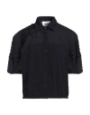 Alpha Studio Woman Shirt Navy Size 6 Cotton, Polyester In Navy Blue