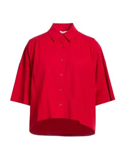 Alpha Studio Woman Shirt Red Size 10 Cotton, Elastane