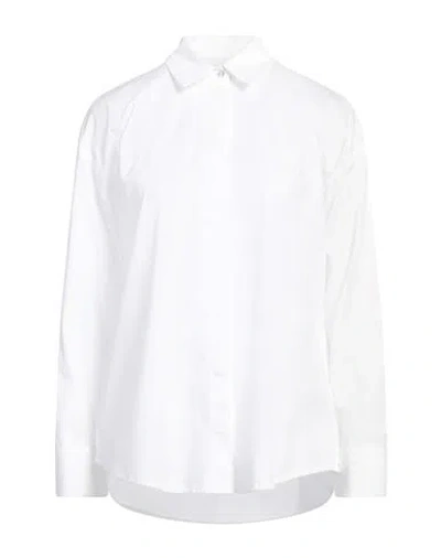 Alpha Studio Woman Shirt White Size 10 Cotton, Elastane