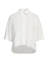 Alpha Studio Woman Shirt White Size 10 Cotton, Elastane