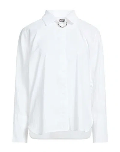 Alpha Studio Woman Shirt White Size 12 Cotton, Elastane